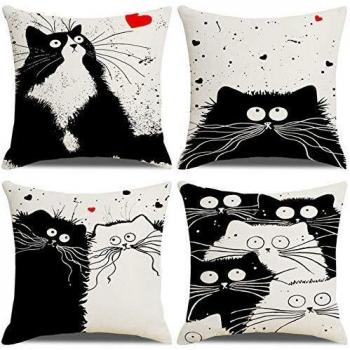 MeowMosaic Decorative Pillow Cases – Pack of Four