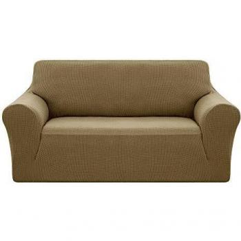 Couverture pour canapé 2 places brun extensible Deconovo