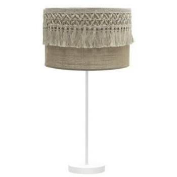 Sobremesa grande ekaterina 1xe27 blanco/saco 63x30x30 cm con pasamaneria