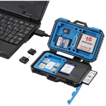 PULUZ Universal‑Kartenleser: 22‑in‑1 Speicher­-Set – SIM‑Varianten, CF, SD, TF & Stift in einem Kasten