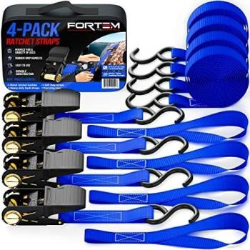 FORTEM Rubber Coated Metal Handles Tie Down Straps
