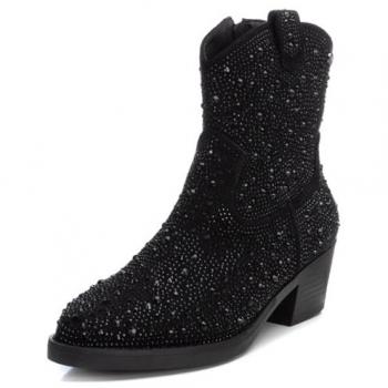 Xti Black Ankle Booties with Side Zipper EU 40