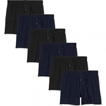 FM London Men's Loose Fit Comfort Boxers for Men, Small Size (Pack of 6)