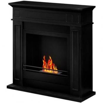 Cheminée bioéthanol au sol biocheminée JEFFERSON Noir L 89,5 x H90,5 x P28
