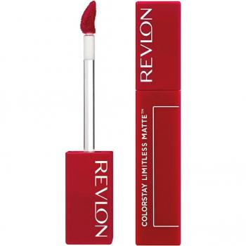 Revlon ColorStay Limitless Matte Liquid Lipstick, Rossetto Liquido Opaco, Arricchito con Triplo Acido Ialuronico, Formula 100% Vegana, 55 g, Rosso scuro unisex