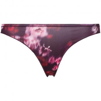 Odlo Damen AOP Unterhose String Hose 2er Pack in Plum Perfect-Flower AOP SS19, XS