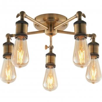 Luz Moderna Multi‑Brazo Semi‑Empotrada en Latón Antiguo