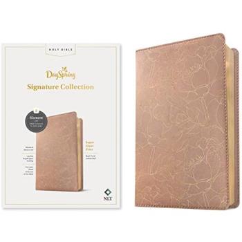 NLT Super Giant Print Bible, Filament Enabled (Leatherlike, Blush Floral, Red Letter)