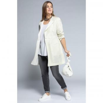 Women's Plus Size Reversible Blazer, Green, Size 22, Artificial Silk/Polyester/Linen