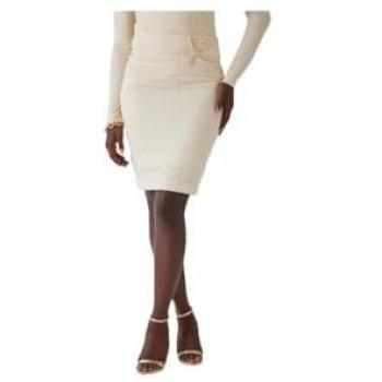 Donna Gonna Midi Guess Zama Beige a Bottone