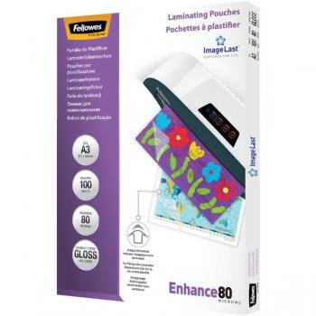 Lamineerhoes 80 µm Glans A3 – Fellowes 100 Stuk