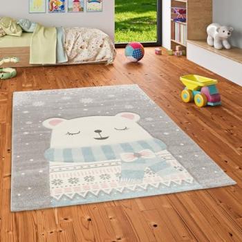 Pergamon „Maui Kids“ Kinderteppich mit Schneebären‑Motiv – Rechteckig, 80 × 150 cm, 13 mm