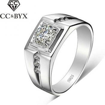 Compromiso Masculino: Sortija de Plata 925 (CC635) – Oro Blanco