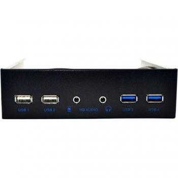 Kit de Panel Frontal para Escritorio: 5,25″ 3,0 – 2 USB 2.0 + 2 USB+Audio, 20‑pin