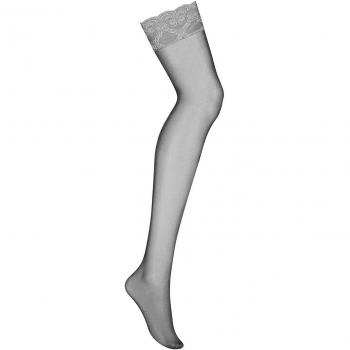 Obsessive-Design: Weißes Unterwäscheset mit Strumpfbändern & Floraler Spitze – S/M