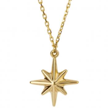 Elements Gold GN382 Starburst Pendant Necklace