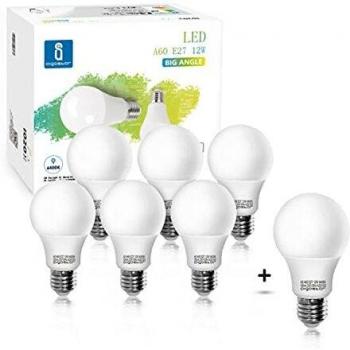 Bombilla E27 LED 12W 6400K 1020 lúmenes A60 Ahorro energético 7 unidades