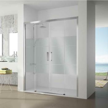 Frontal de Ducha con 2 Puertas Correderas y Lateral Fijo
