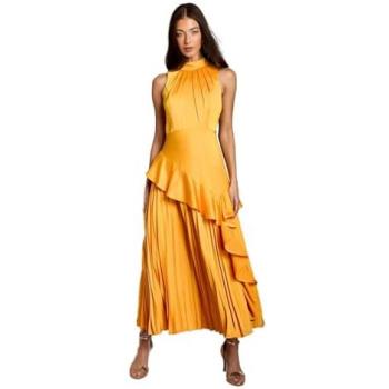 Coast Women’s Orange Back‑Crepe Ruffle Dress