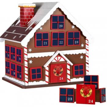 Calendrier natalisé en bois « Casetta » 24 boîtes décoratives