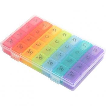 7-Day Tablet Dispenser 21/28 Grid Pill Organizer