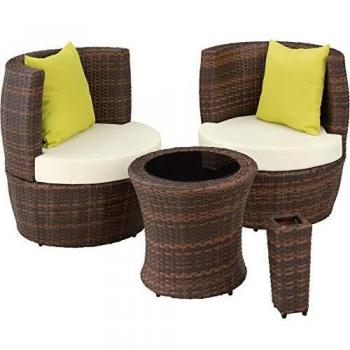 Salon de Jardin 2 Personnes en résine tressée et Aluminium