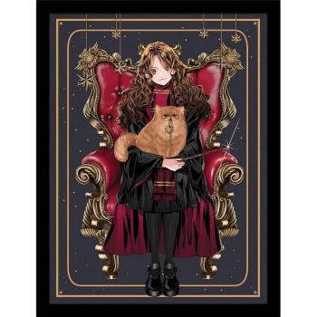 Poster encadré Harry Potter : Série Dynastie des Sorciers – Siège de Hermione (format 40 cm, couleur noire)