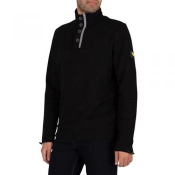 Lyle & Scott Mens Black Cotton V-Neck Sweatshirt – Small