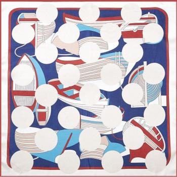 Red Silk Bib Scarf 53x53cm