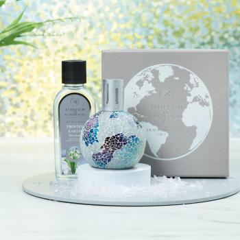 Tidal Earth Fragrance Lamp & Frosted Earth Fragrance Gift Set (Blue)