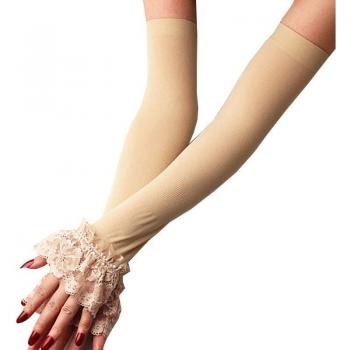 Elastic Sleeve Long Fingerless Driving Gloves for Women