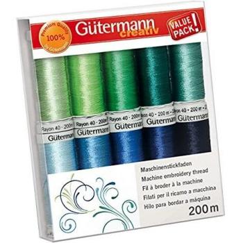 Gütermann Sulky Rayonne 40 Machine Broderie Paradis Fil Set