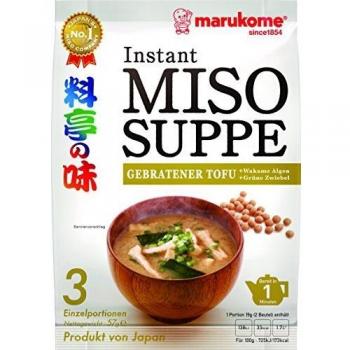 Schnell zubereitete Instant Miso-Suppe mit gebratenem Tofu, 57 g