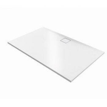 Hüppe EasyFlat: Plato de ducha con desagüe largo, 1600x1000 mm, color blanco