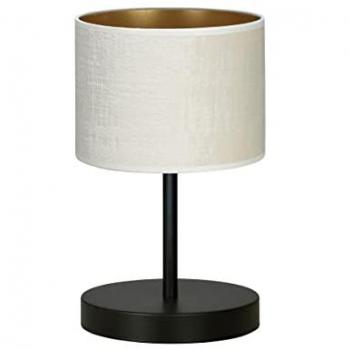 Lampe Noire Hilde avec Abat-Jour Rond Blanc