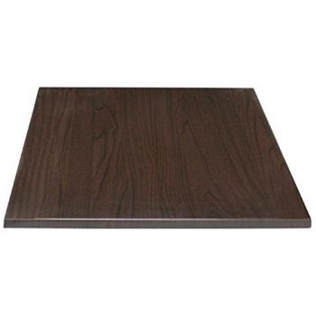 Bolero Pre-drilled Square Tabletop Dark Brown 600mm