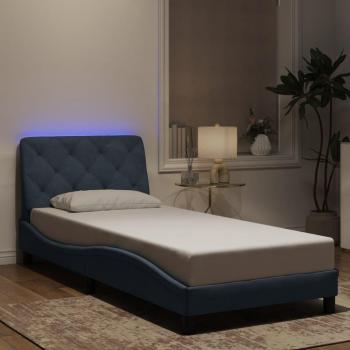 90x190 cm Dark Grey Velvet Bed Frame with LED