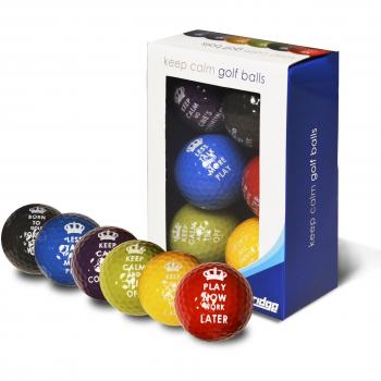 Longridge Unisex Adult Keep Calm Golf Balls (Pack Of 6)