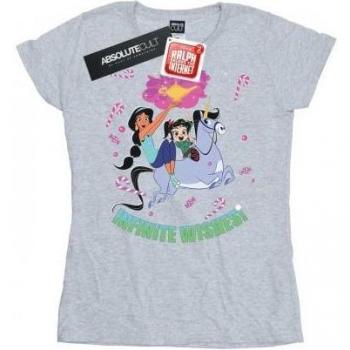 Ladies Wreck-It Ralph Jasmine and Vanellope Grey T-Shirt