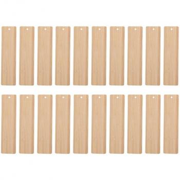 20pcs Natural Bamboo Blank Bookmarks for Crafts