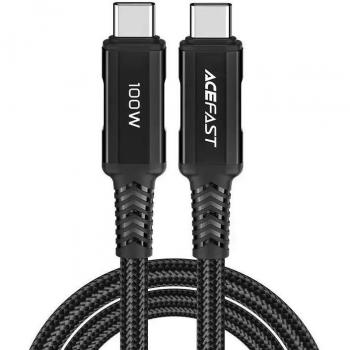 Cavo USB‑C 2 m nero con tecnologia intrecciata, 100 W, 20 V, 5 A