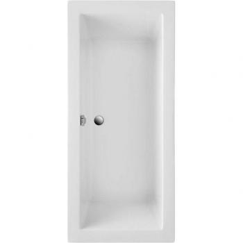 OTTOFOND Badewanne „Cubic“ – 3‑teiliger Komplettsatz mit Fußgestell & Ablauf in Weiß