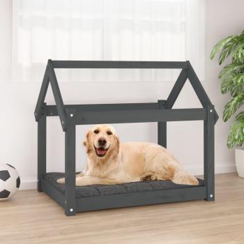 Cama para perros 81x60x70 cm madera de pino gris