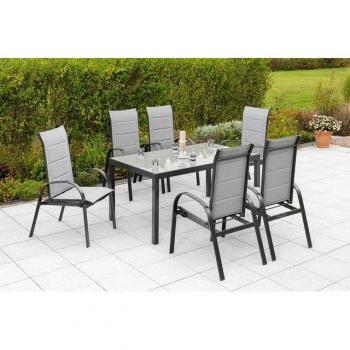 MERXX Marini 7‑teiliges Sitz-Set für den Garten – inkl. Klapptisch