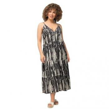 Ulla Popken Midikleid für Damen in großen Größen, grau, Viskose, Größe 58/60