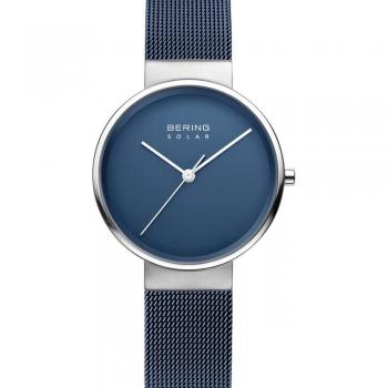 BERING Blue and Silver Solar Watch for All