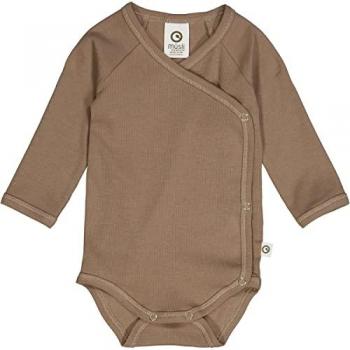 Müsli Langarmbody Unisex Baby Rib Walnuss