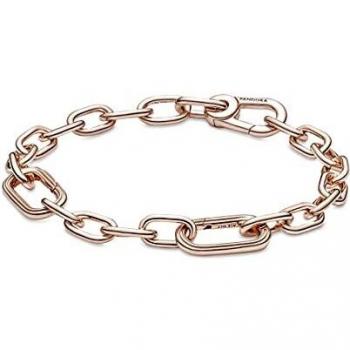 Pandora Pulsera ME Link Chain de 17,5 cm con aleación de metal chapado en oro rosa de 14 quilates, compatible con pulseras Pandora ME 589662C00-3