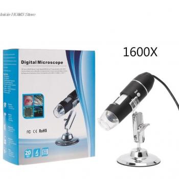 Cámara Endoscópica USB 1600X con Lupa y Soporte Metálico