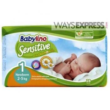 Fraldas Descartáveis Babylino Sensitive T1-2 28 peças